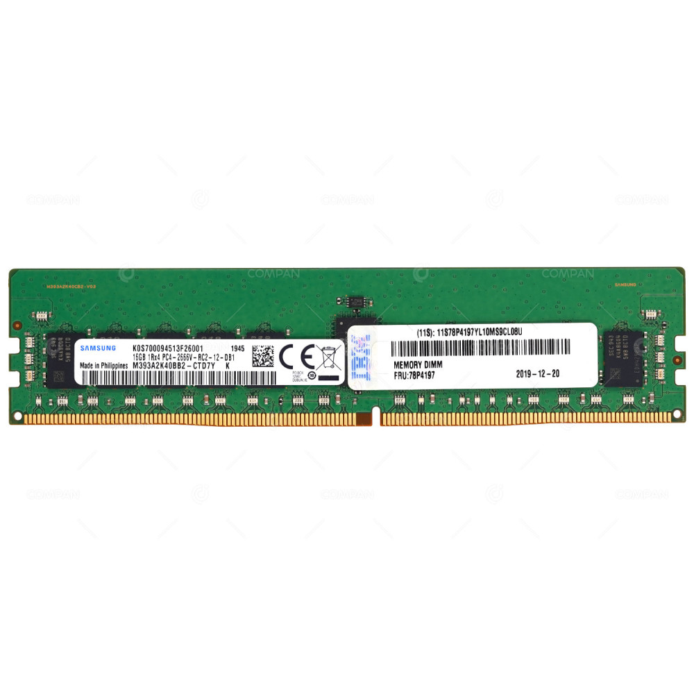 78P4197 2666 IBM DDR4 SDRAM 16GB PC4-21333 2666MHZ RDIMM CL19